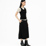 Wrap - over Midi Skirt - Black - G R A Y E