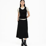 Wrap - over Midi Skirt - Black - G R A Y E