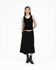 Wrap - over Midi Skirt - Black - G R A Y E