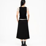Wrap - over Midi Skirt - Black - G R A Y E