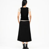 Wrap - over Midi Skirt - Black - G R A Y E