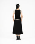 Wrap - over Midi Skirt - Black - G R A Y E