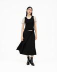 Wrap - over Midi Skirt - Black - G R A Y E