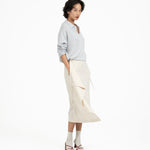 Wrap - Over Midi Skirt - Off White - G R A Y E