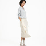 Wrap - Over Midi Skirt - Off White - G R A Y E