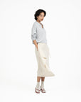 Wrap - Over Midi Skirt - Off White - G R A Y E