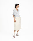 Wrap - Over Midi Skirt - Off White - G R A Y E