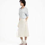 Wrap - Over Midi Skirt - Off White - G R A Y E