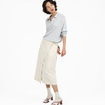 Wrap - Over Midi Skirt - Off White - G R A Y E