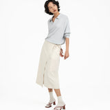 Wrap - Over Midi Skirt - Off White - G R A Y E
