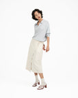 Wrap - Over Midi Skirt - Off White - G R A Y E