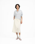 Wrap - Over Midi Skirt - Off White - G R A Y E