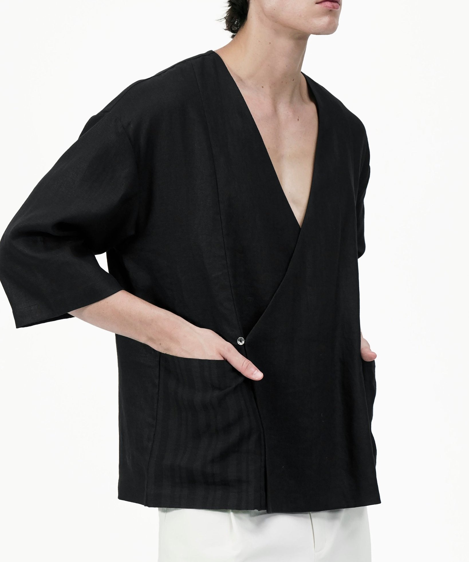 Wrapped Button Kimono - G R A Y E