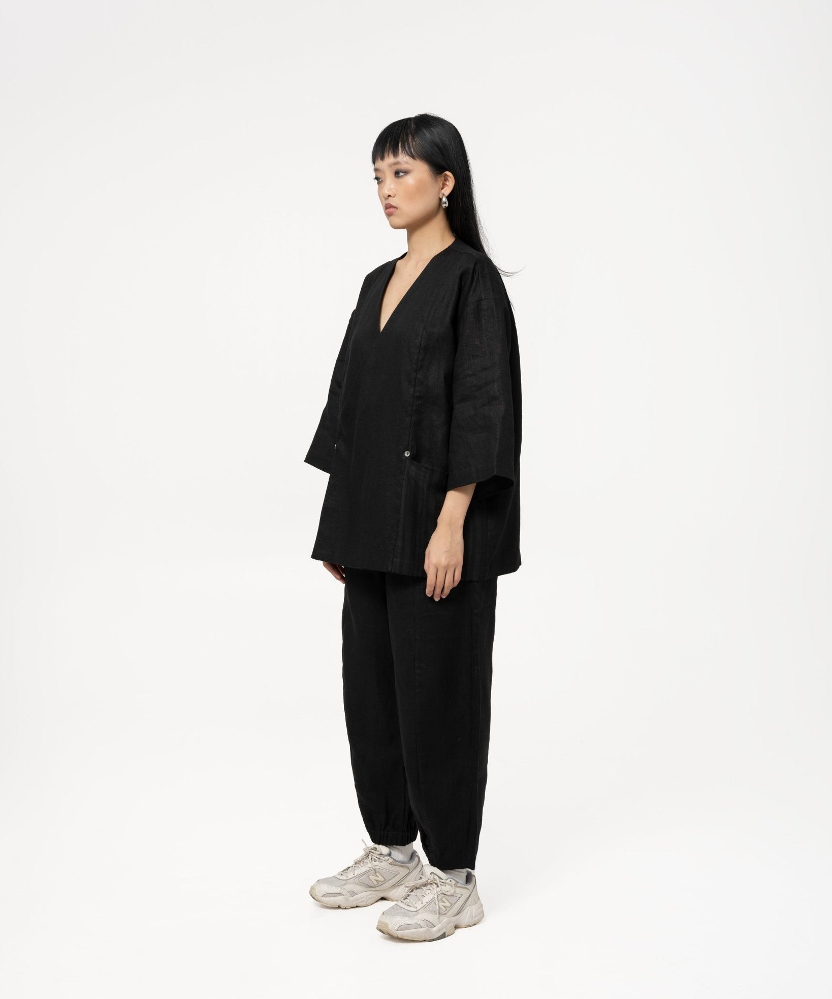 Wrapped Button Kimono - G R A Y E