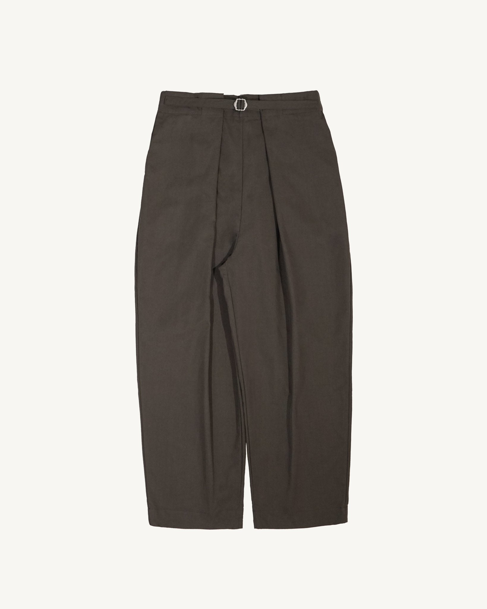 Adjustable Pleated Trousers - Cocoa - G R A Y E