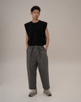Adjustable Pleated Trousers - Gray - G R A Y E
