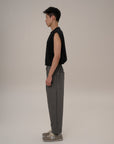 Adjustable Pleated Trousers - Gray - G R A Y E