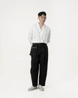 Belted Bag Trousers - Black - G R A Y E