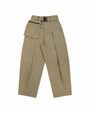 Belted Bag Trousers - Khaki - G R A Y E