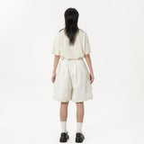 Drawstring Balloon Cargo Shorts - Natural - G R A Y E