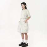Drawstring Balloon Cargo Shorts - Natural - G R A Y E