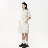 Drawstring Balloon Cargo Shorts - Natural - G R A Y E