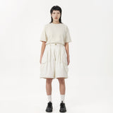 Drawstring Balloon Cargo Shorts - Natural - G R A Y E