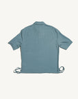 Drawstring Lyocell Shirt - Cyan Blue - G R A Y E