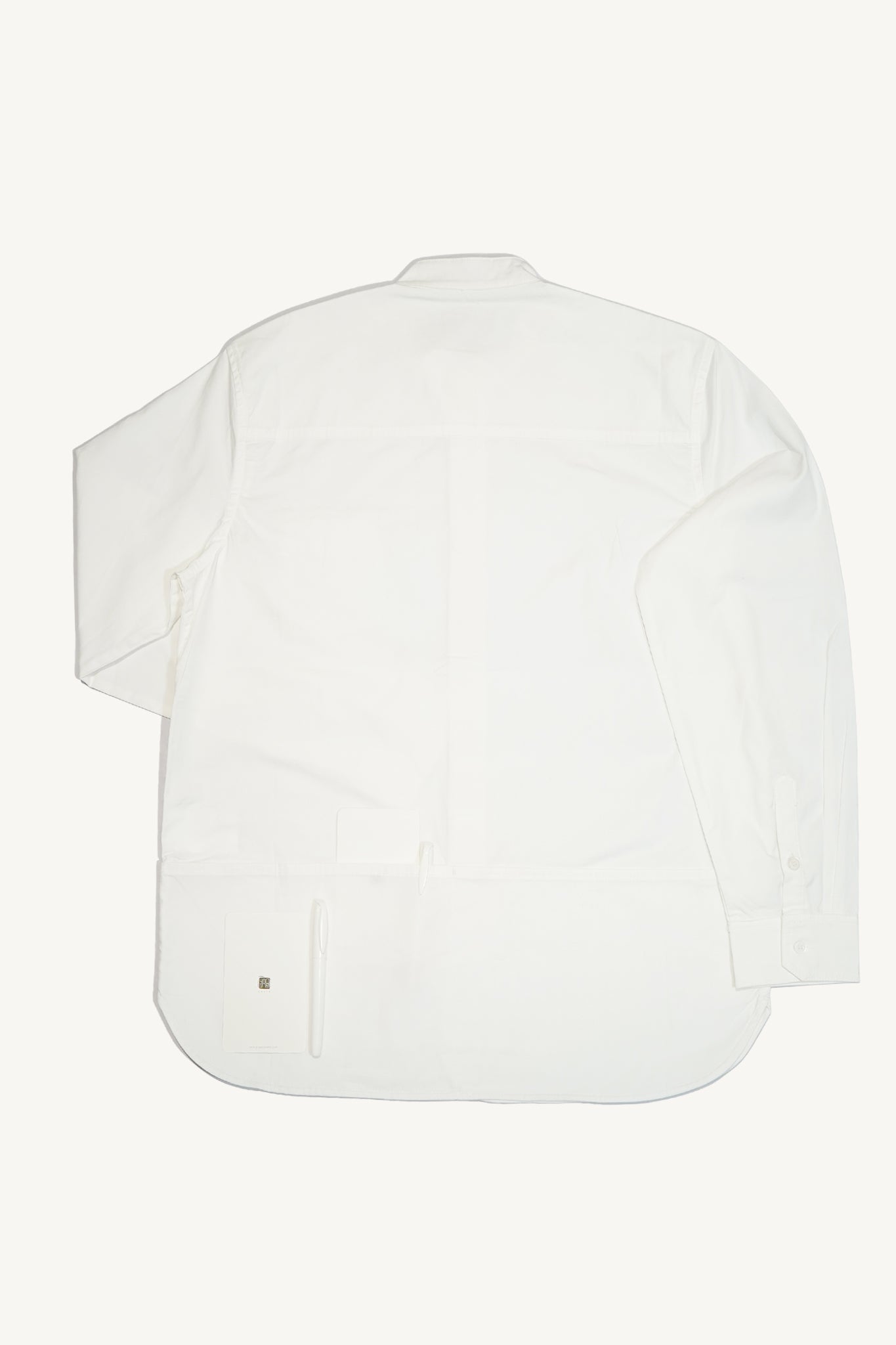 Granddad Collar Utility Shirt - White - G R A Y E