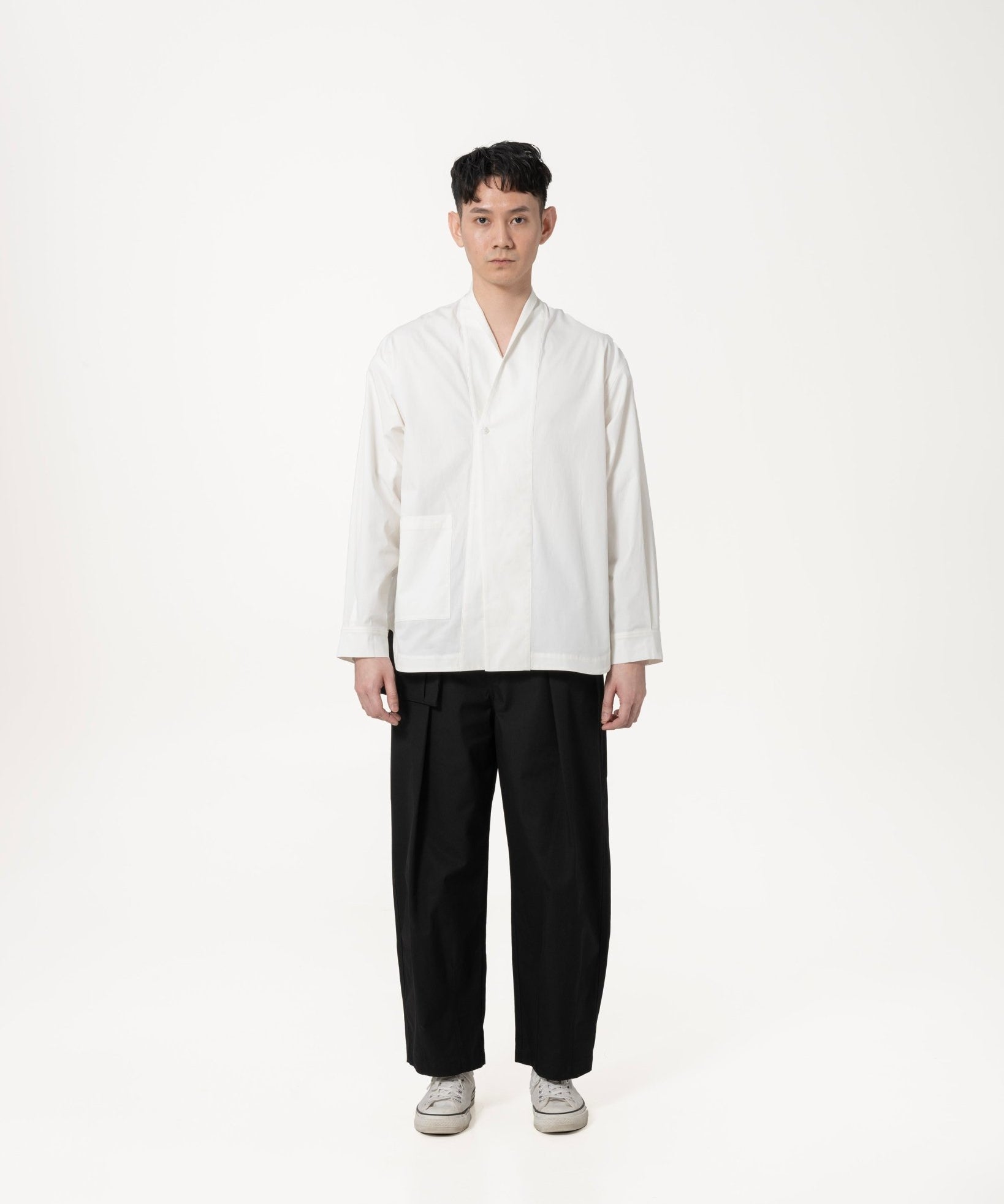 High Collar Shān - White - G R A Y E