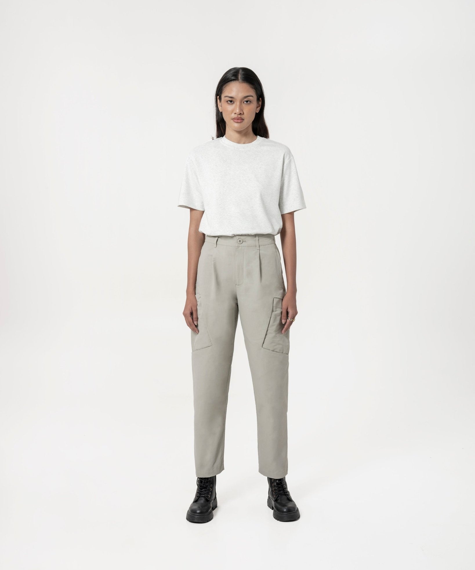 Inverse Cargo Trousers - Steel - G R A Y E