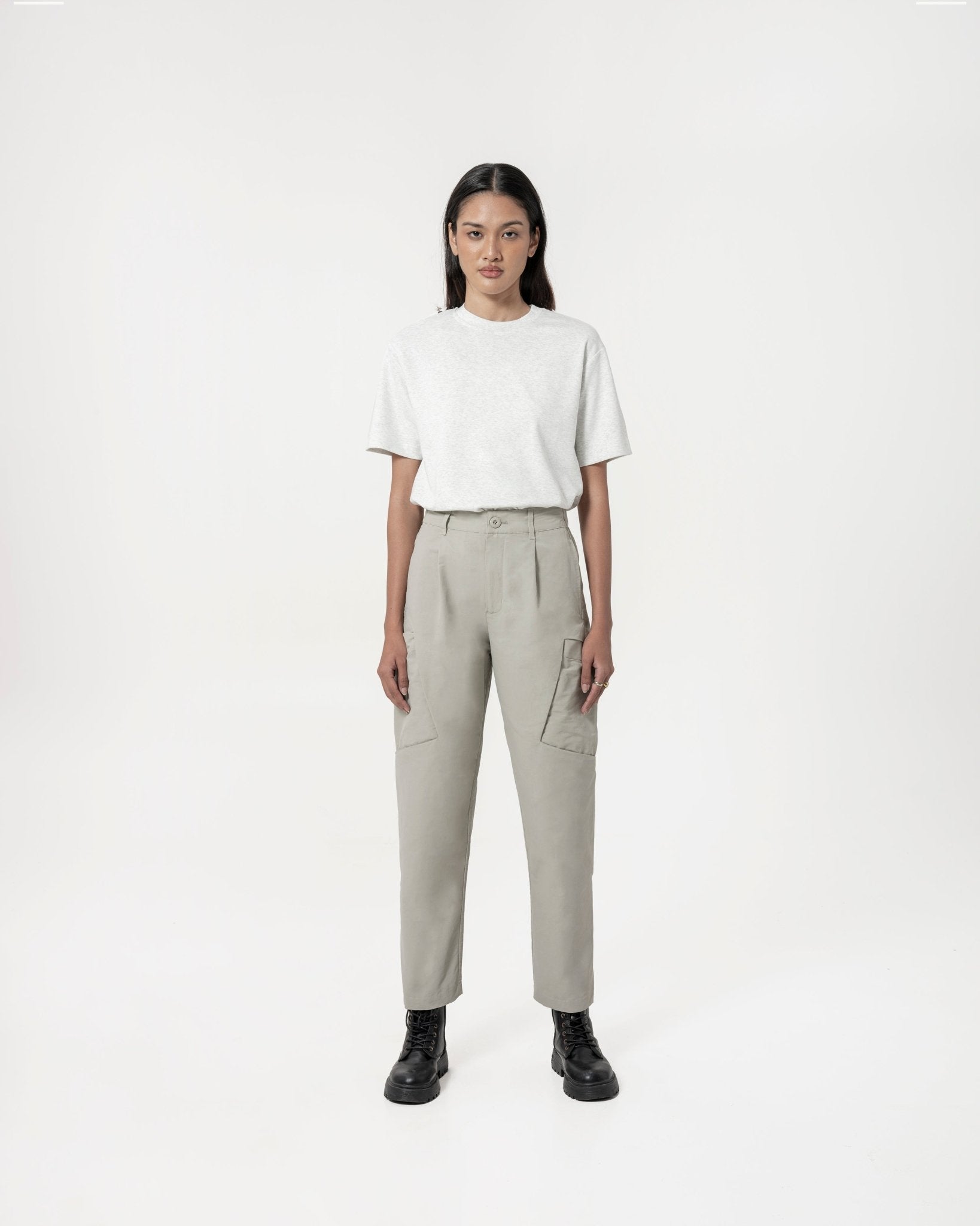 Inverse Cargo Trousers - Steel - G R A Y E