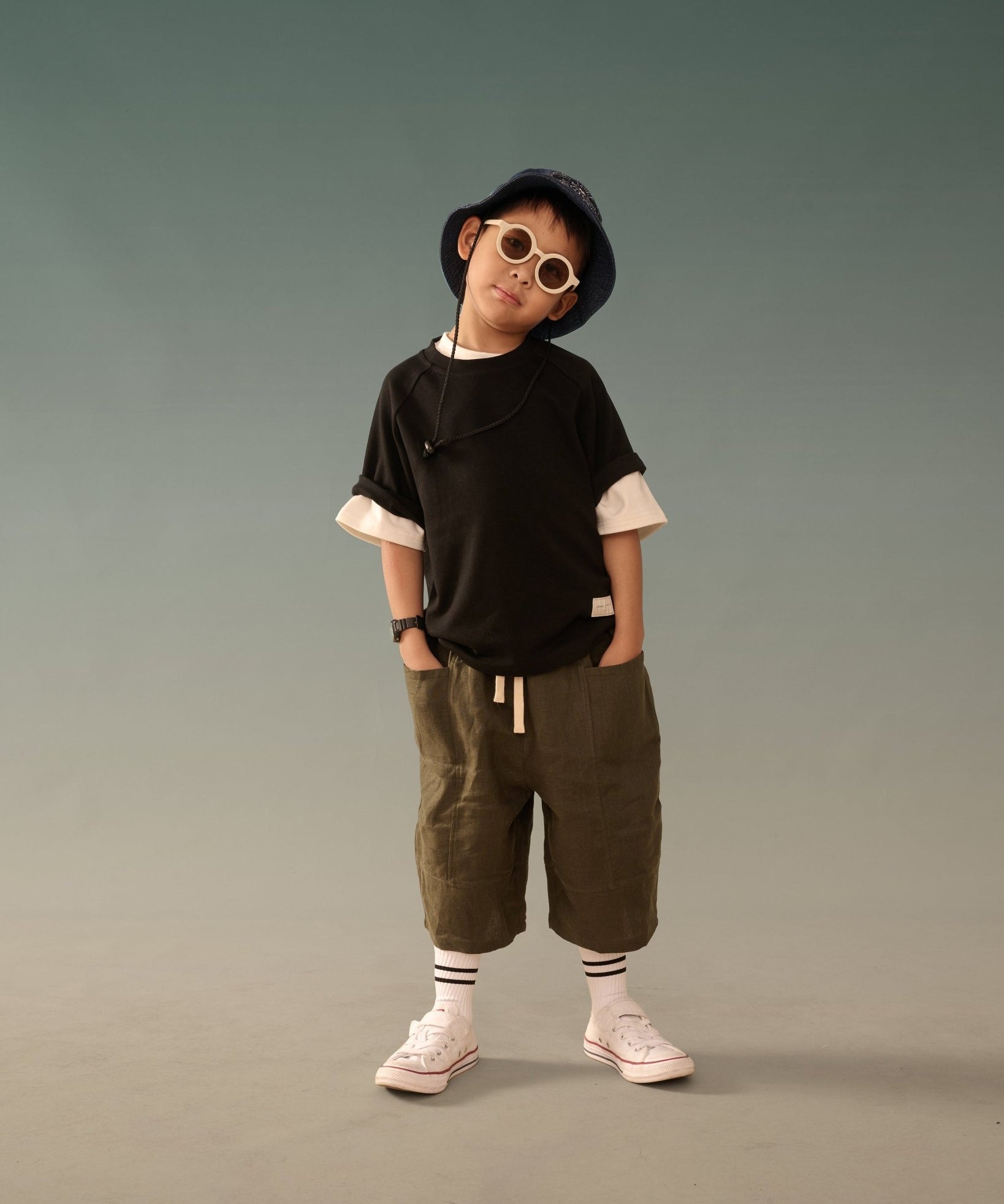 Kid's Cupro Tee - Black - G R A Y E