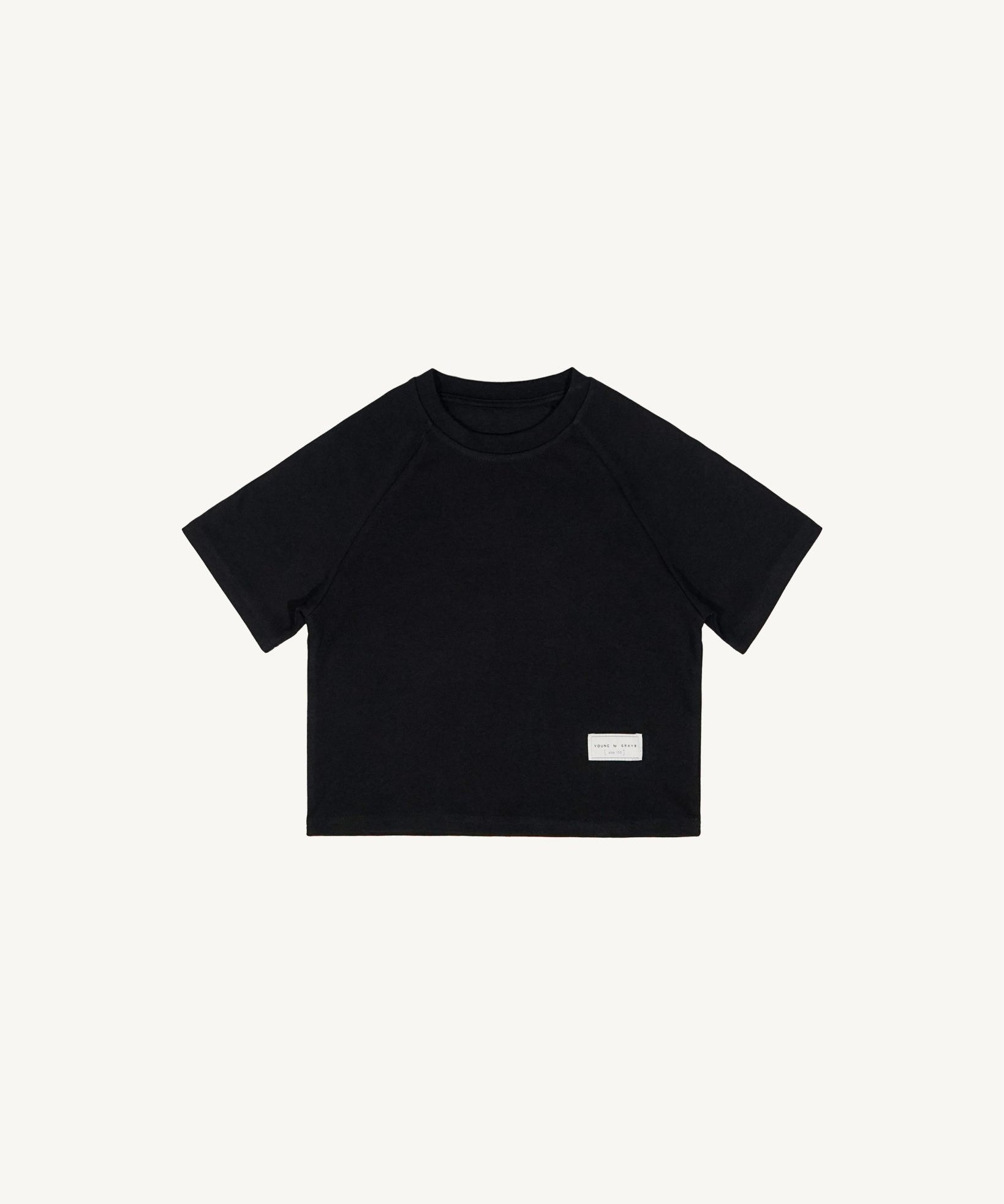 Kid's Cupro Tee - Black - G R A Y E