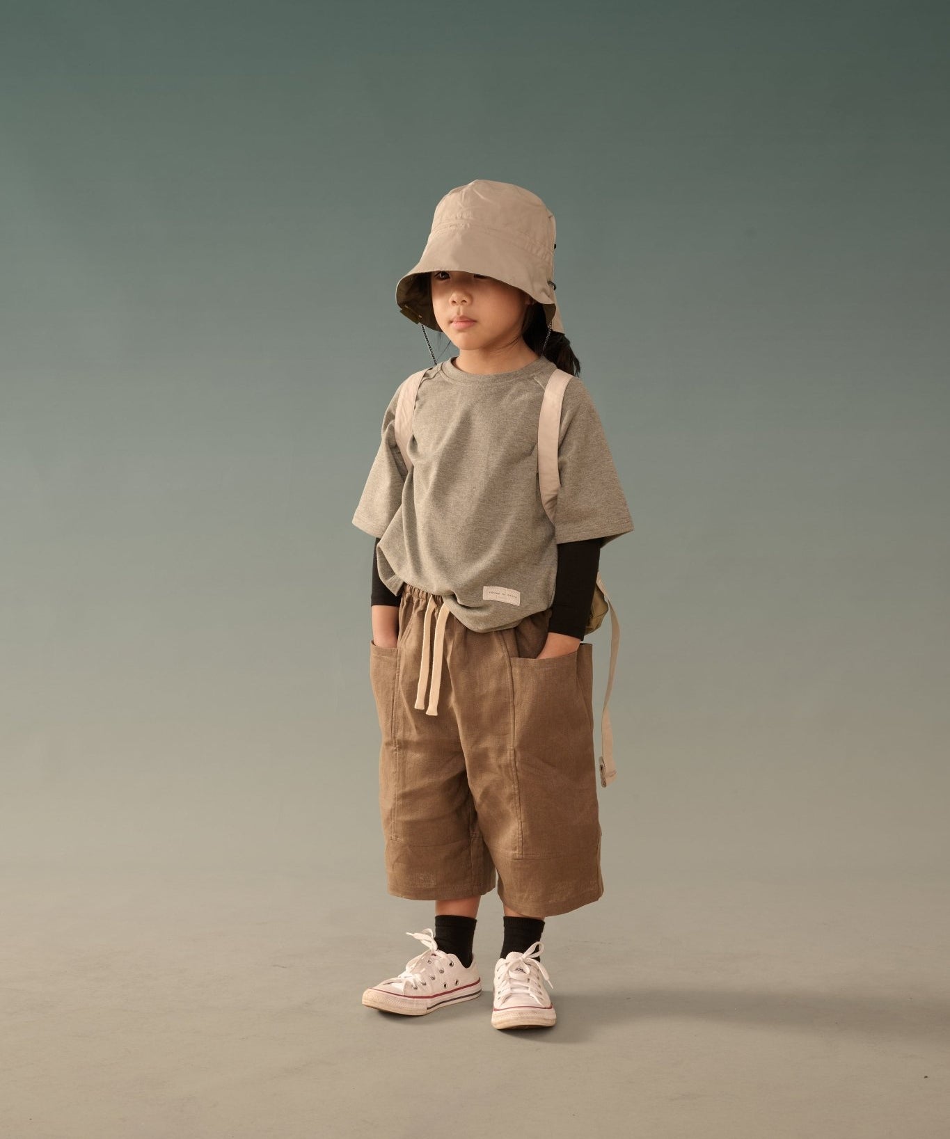 Kid's Cupro Tee - Melange Gray - G R A Y E