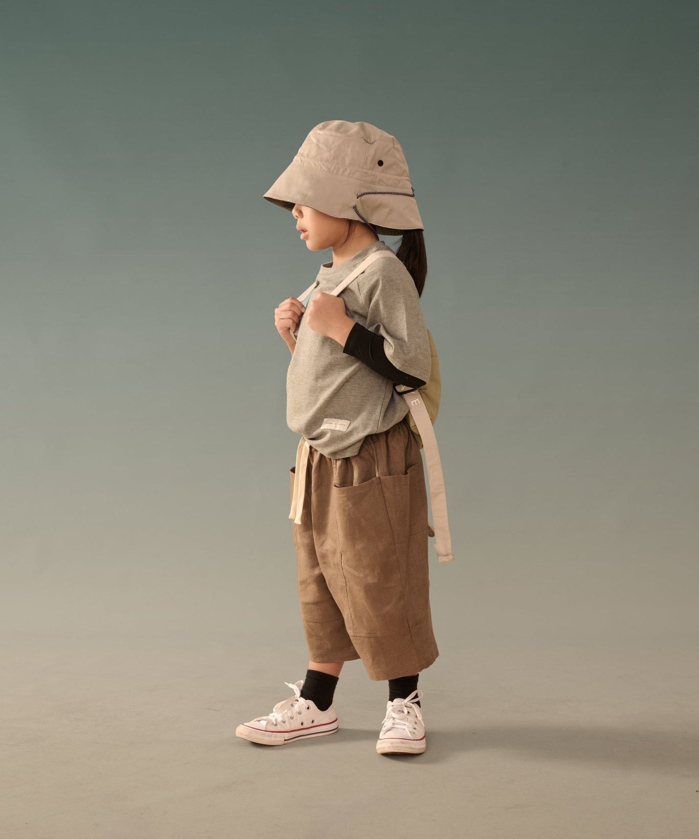 Kid's Cupro Tee - Melange Gray - G R A Y E