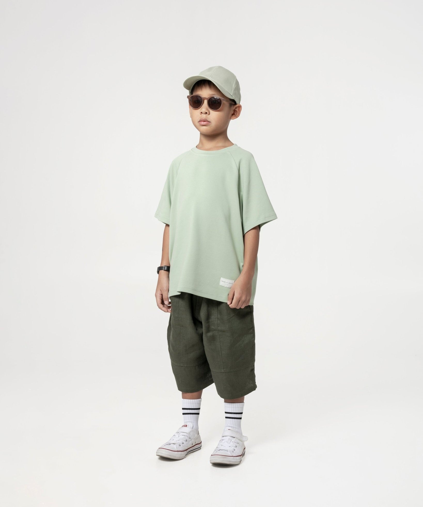 Kid's Cupro Tee - Pistachio Green - G R A Y E