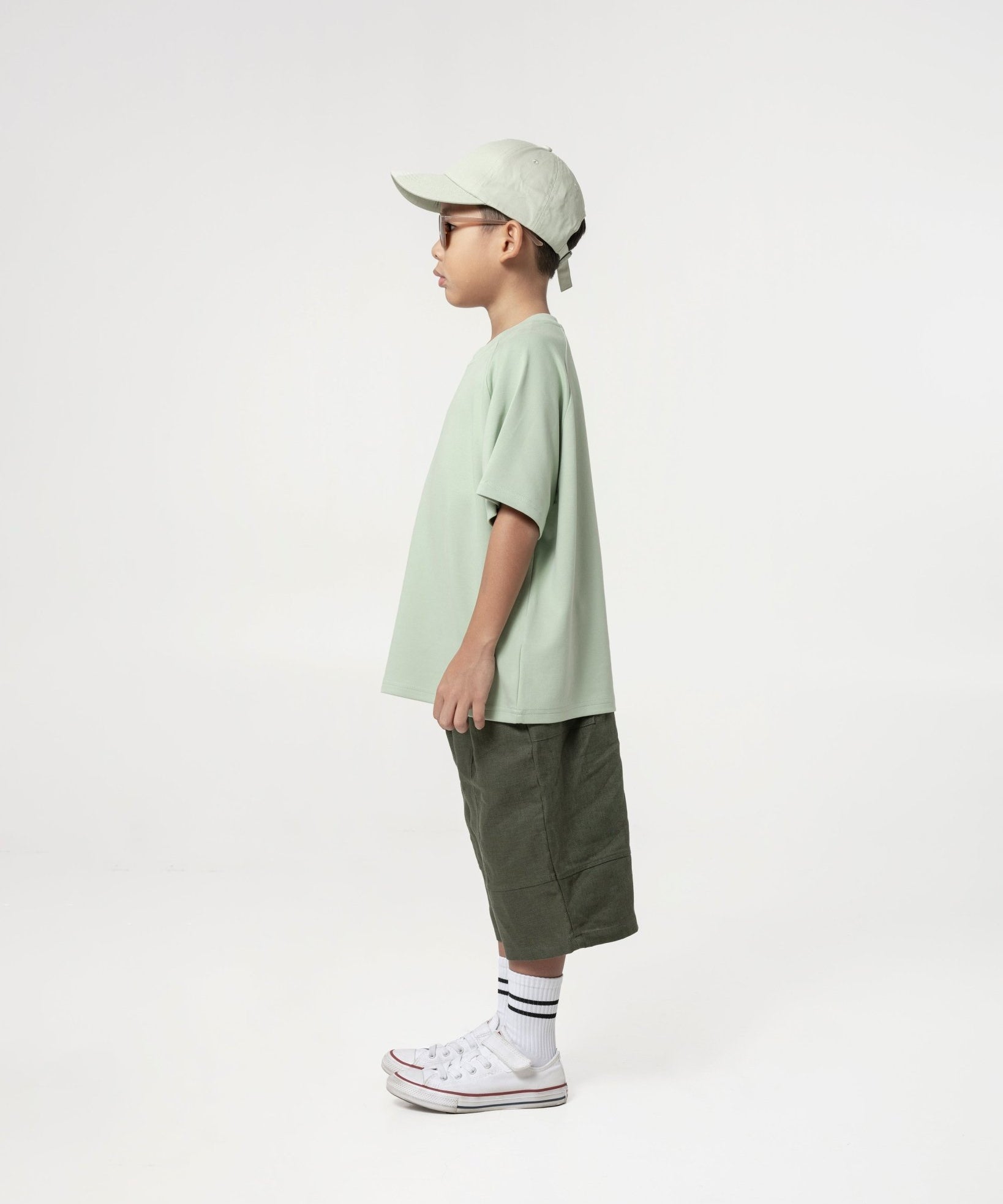 Kid's Cupro Tee - Pistachio Green - G R A Y E