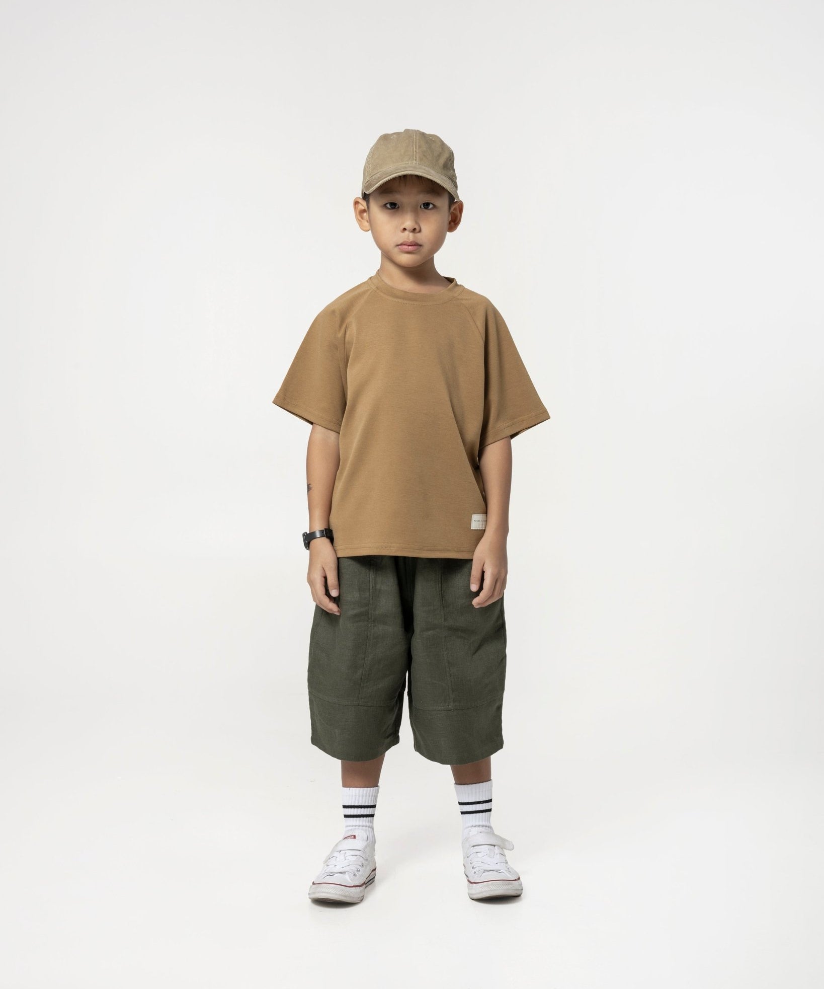 Kid's Cupro Tee - Sepia Brown - G R A Y E
