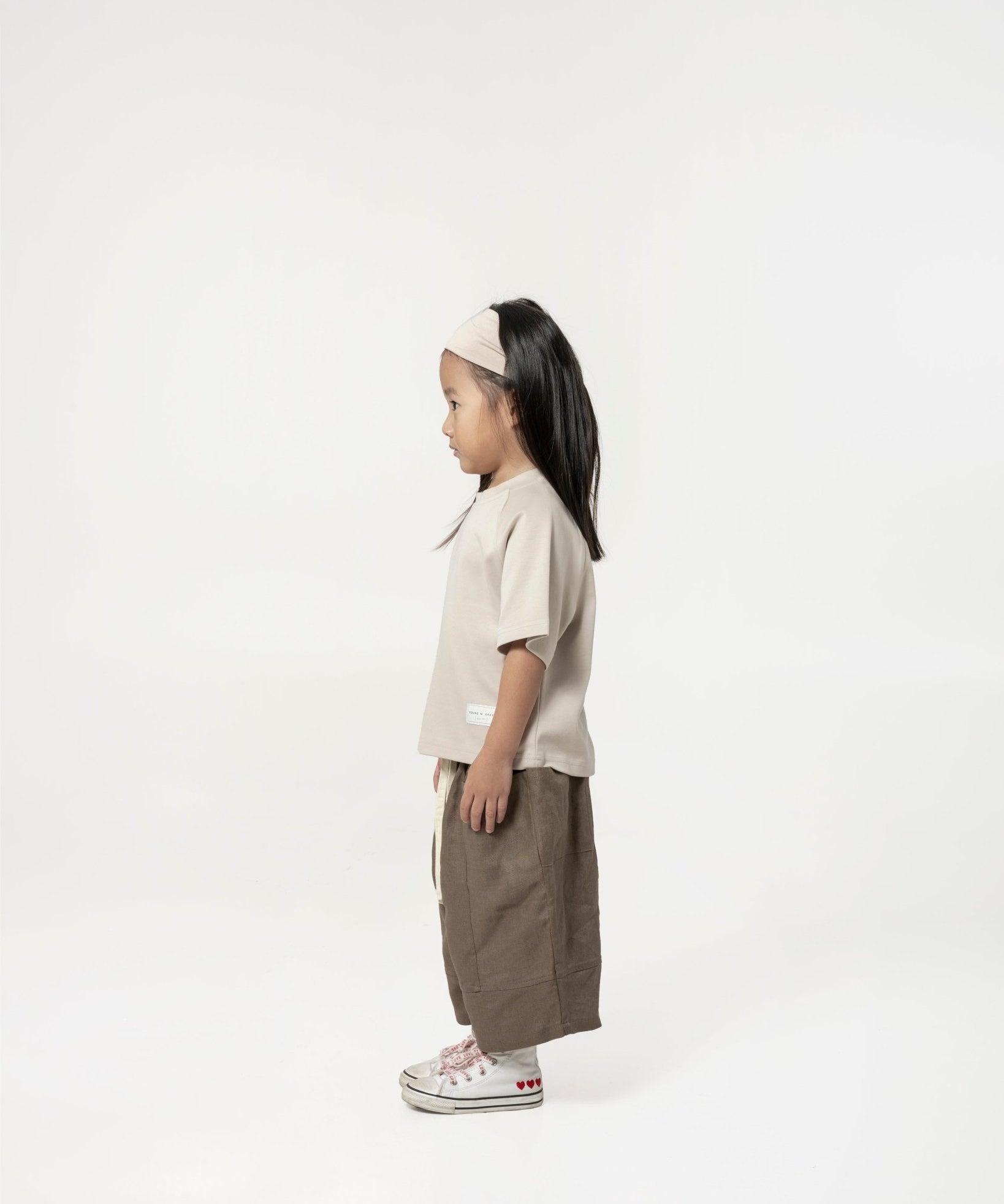 Kid's Cupro Tee - Stone - G R A Y E