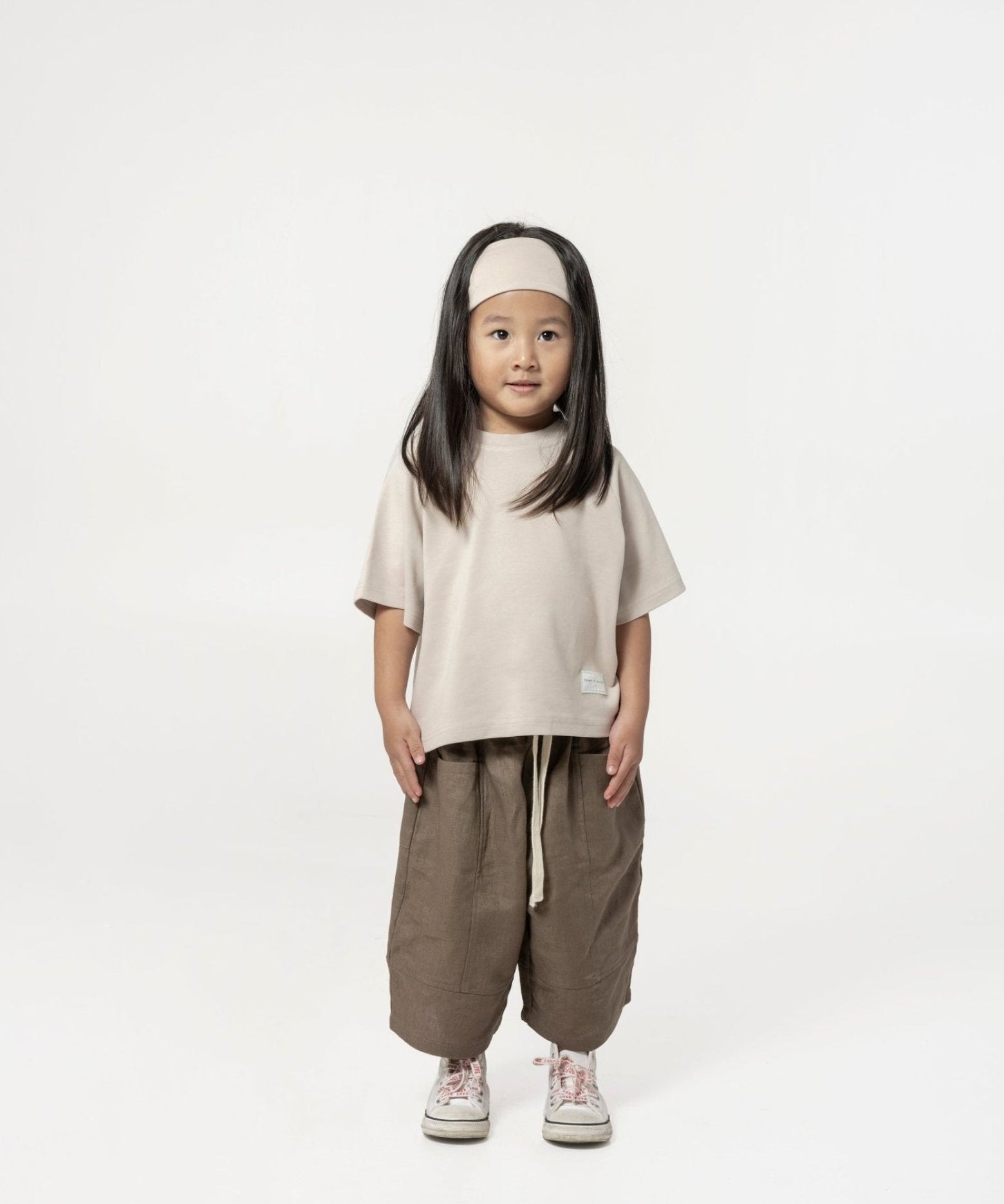 Kid's Cupro Tee - Stone - G R A Y E