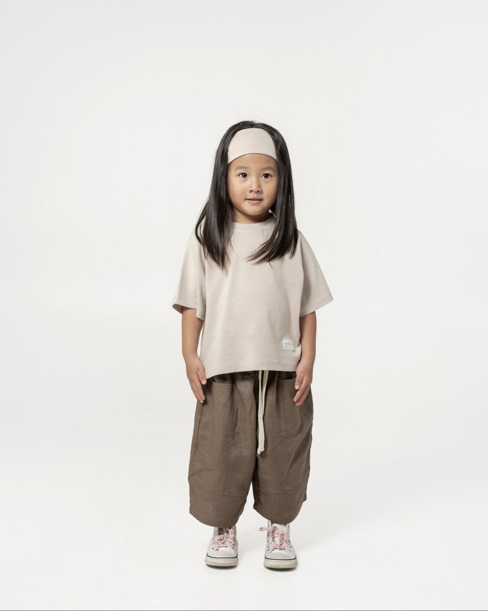 Kid's Cupro Tee - Stone - G R A Y E