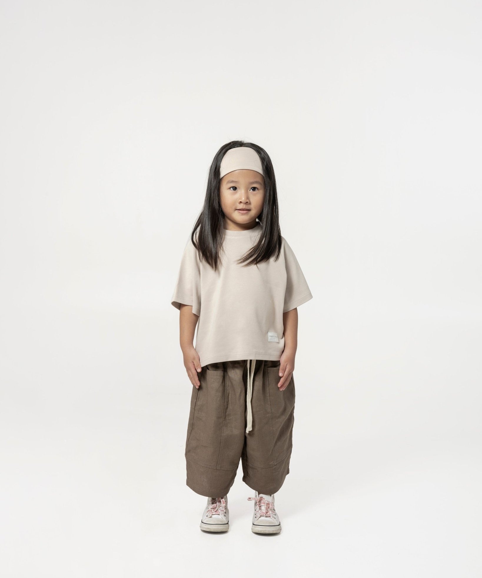 Kid's Cupro Tee - Stone - G R A Y E
