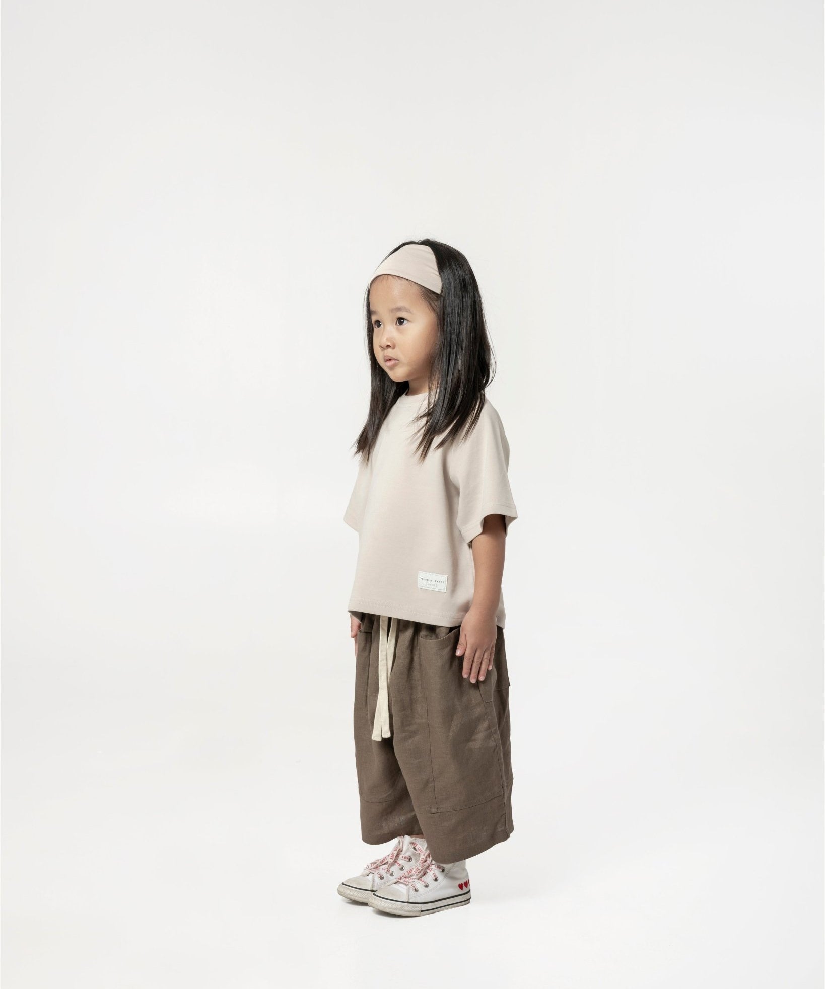 Kid's Cupro Tee - Stone - G R A Y E