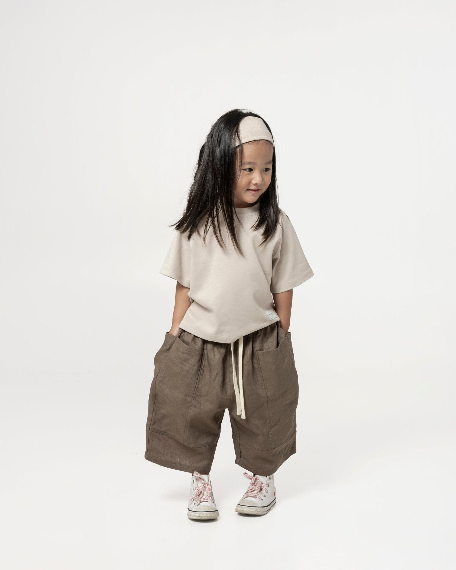 Kid's Cupro Tee - Stone - G R A Y E