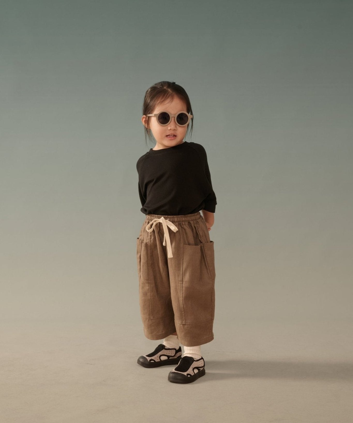 Kid's Linen Pants - Brown - G R A Y E