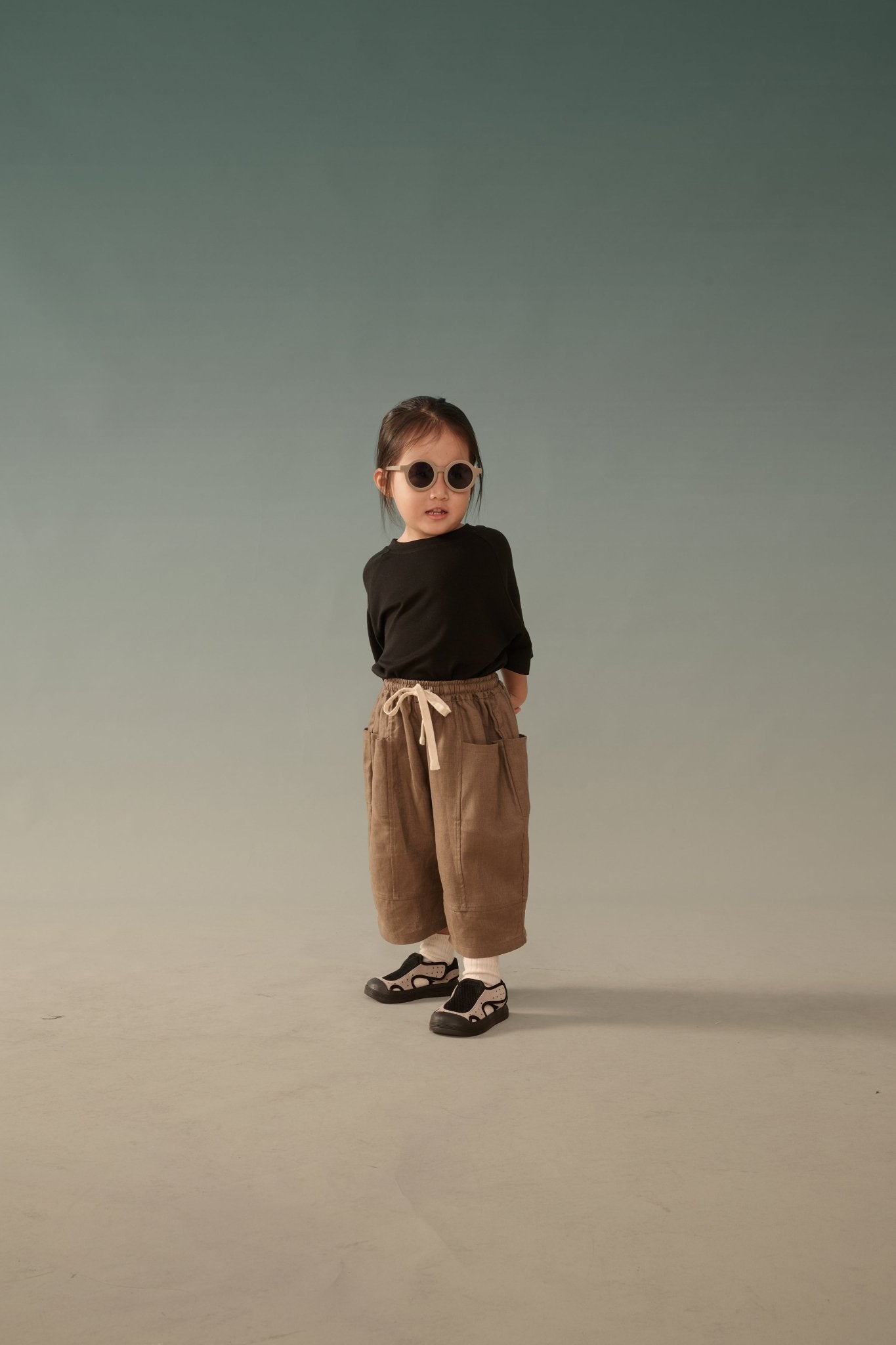Kid's Linen Pants - Brown - G R A Y E