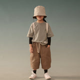 Kid's Linen Pants - Brown - G R A Y E