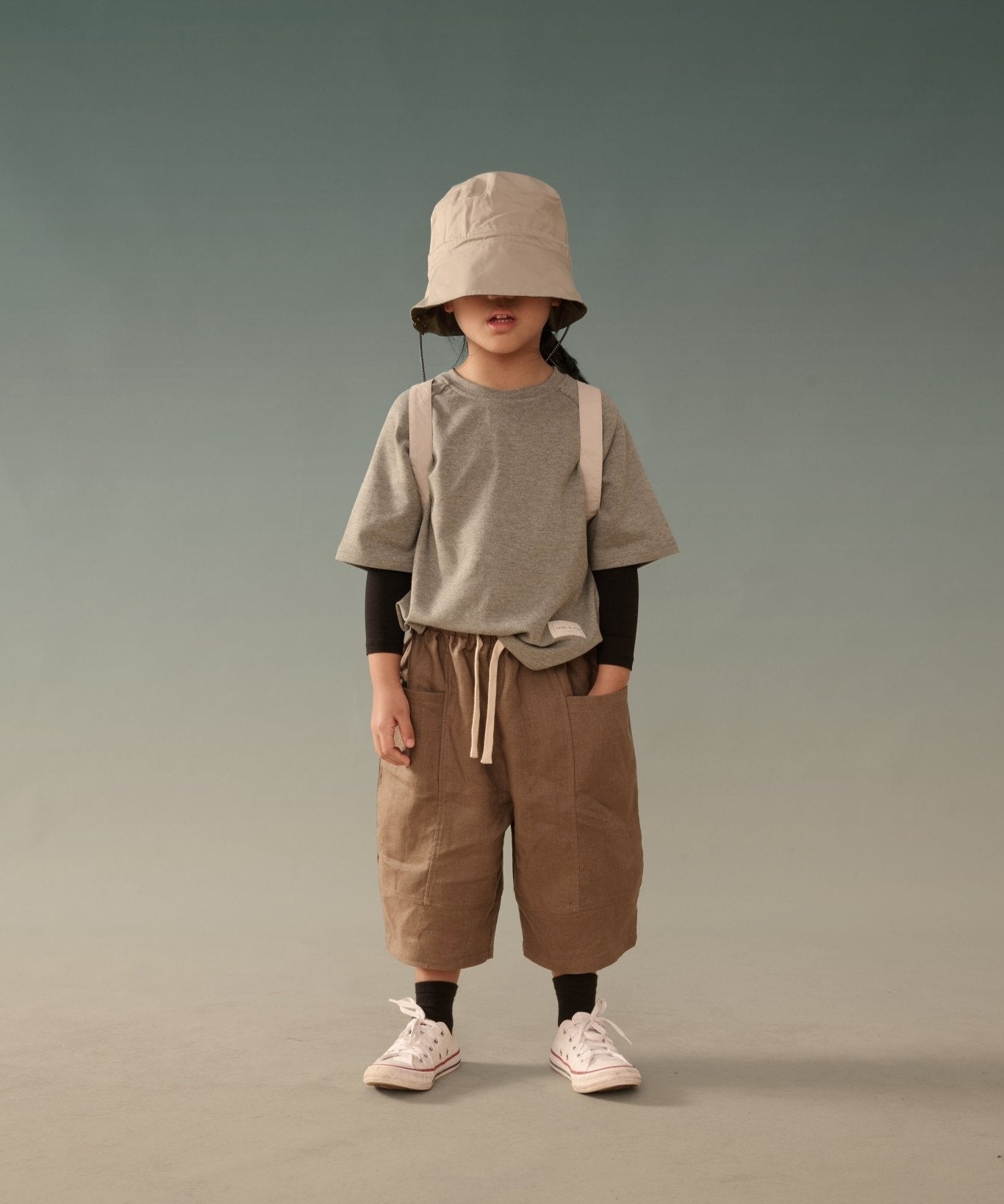 Kid's Linen Pants - Brown - G R A Y E