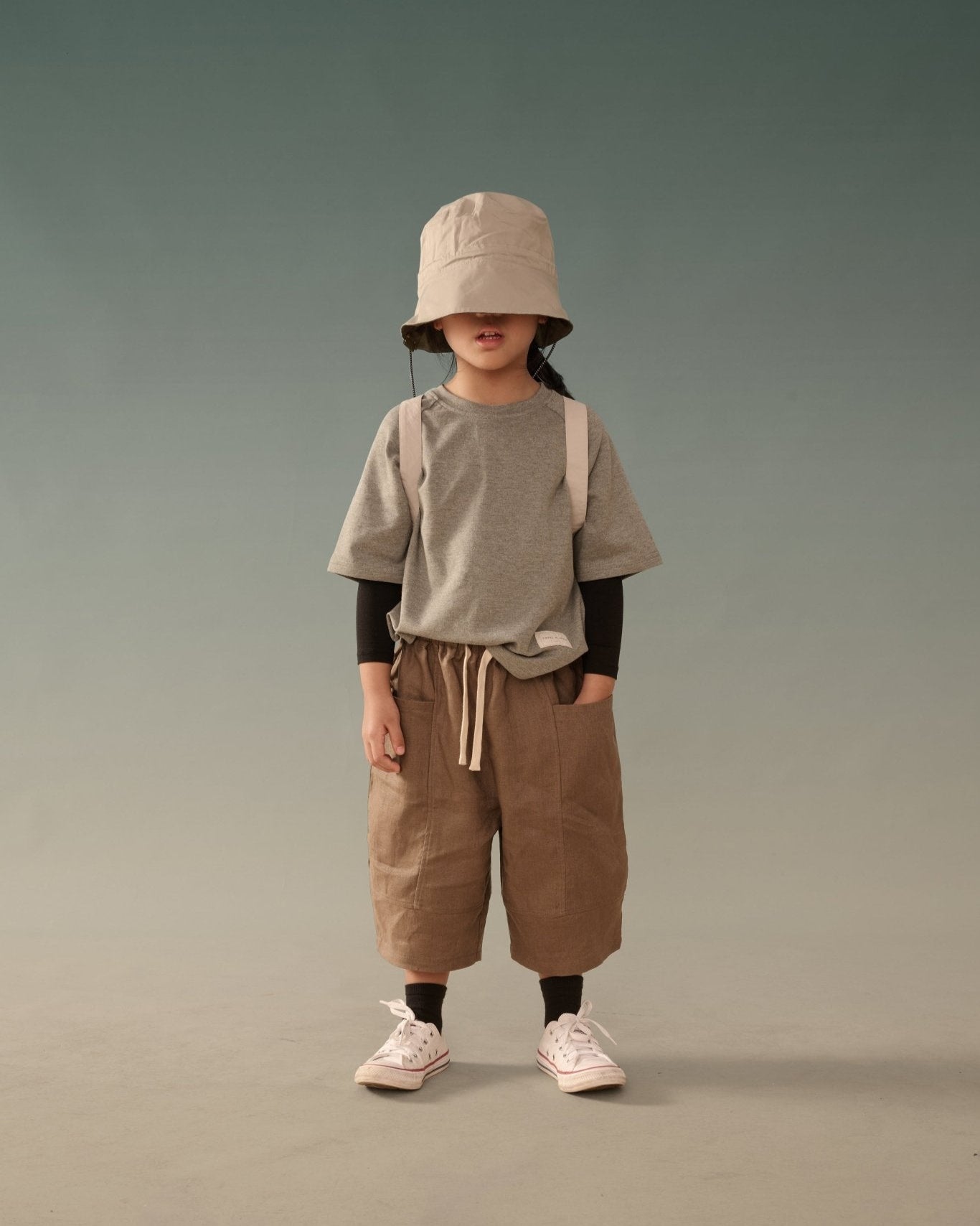 Kid's Linen Pants - Brown - G R A Y E